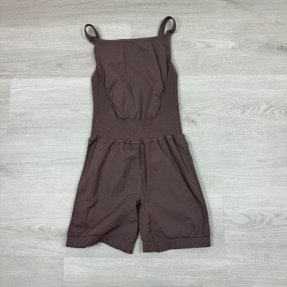 Free People Chocolate Brown Ribbed Romper